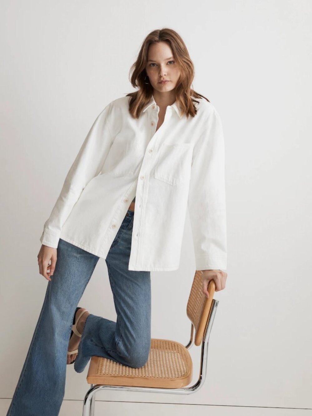 Madewell NWT Denim Chore Jacket in Tile White size XS